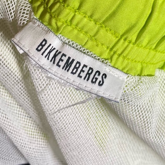 Neon Green Bikkembergs Super Short Swim Shorts, L - Picture 3 of 3